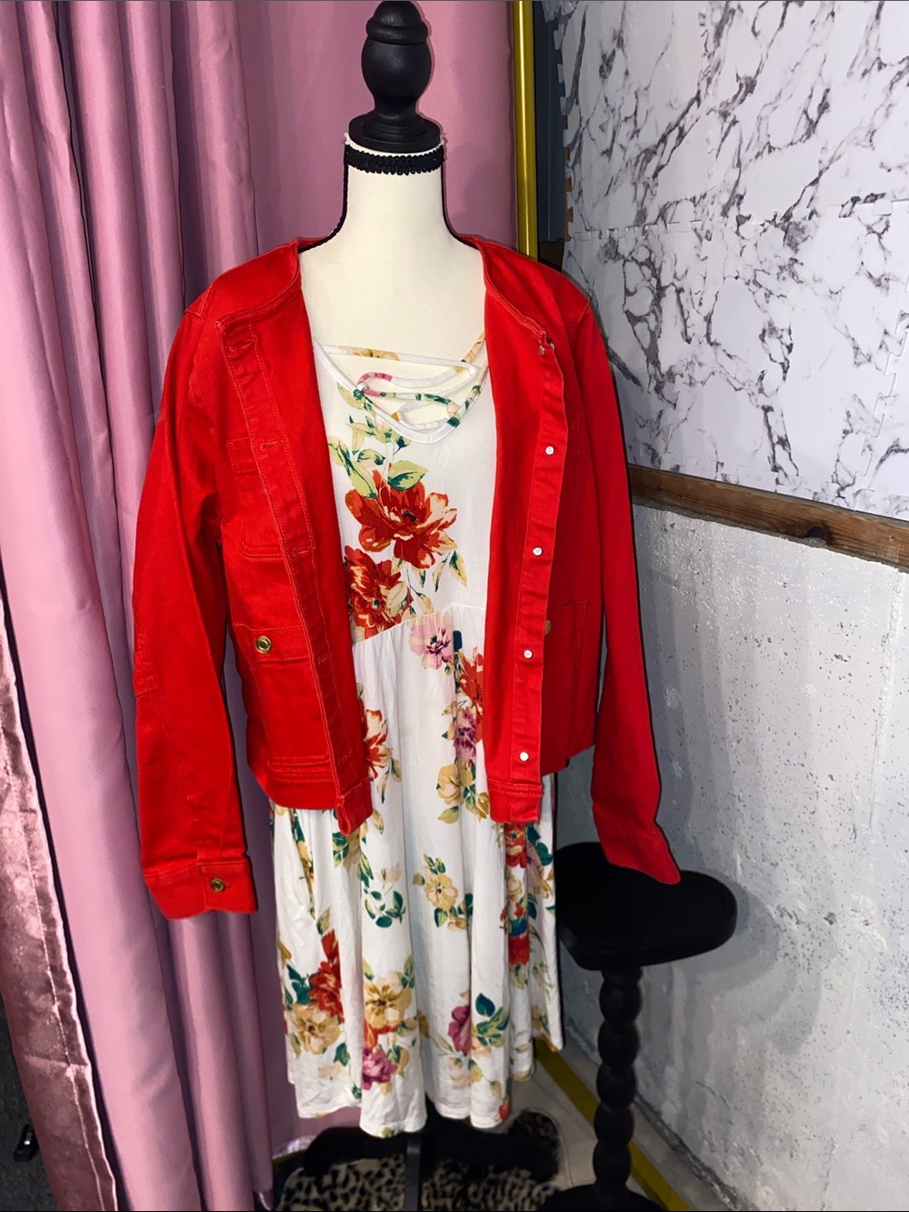 Free Assembly Red Denim Jacket